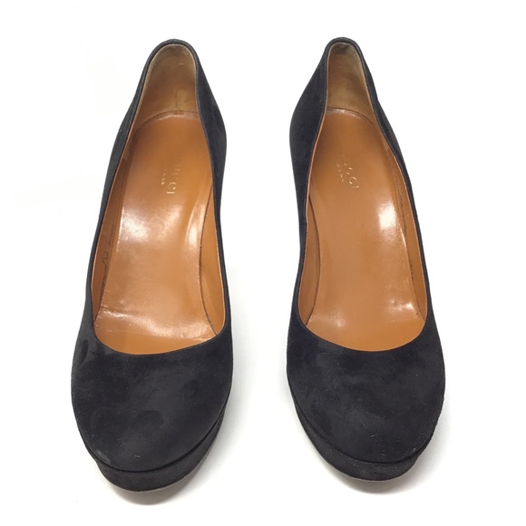 GUCCI Betty Black Platform Suede Round Toe Pumps - Picture 8 of 13